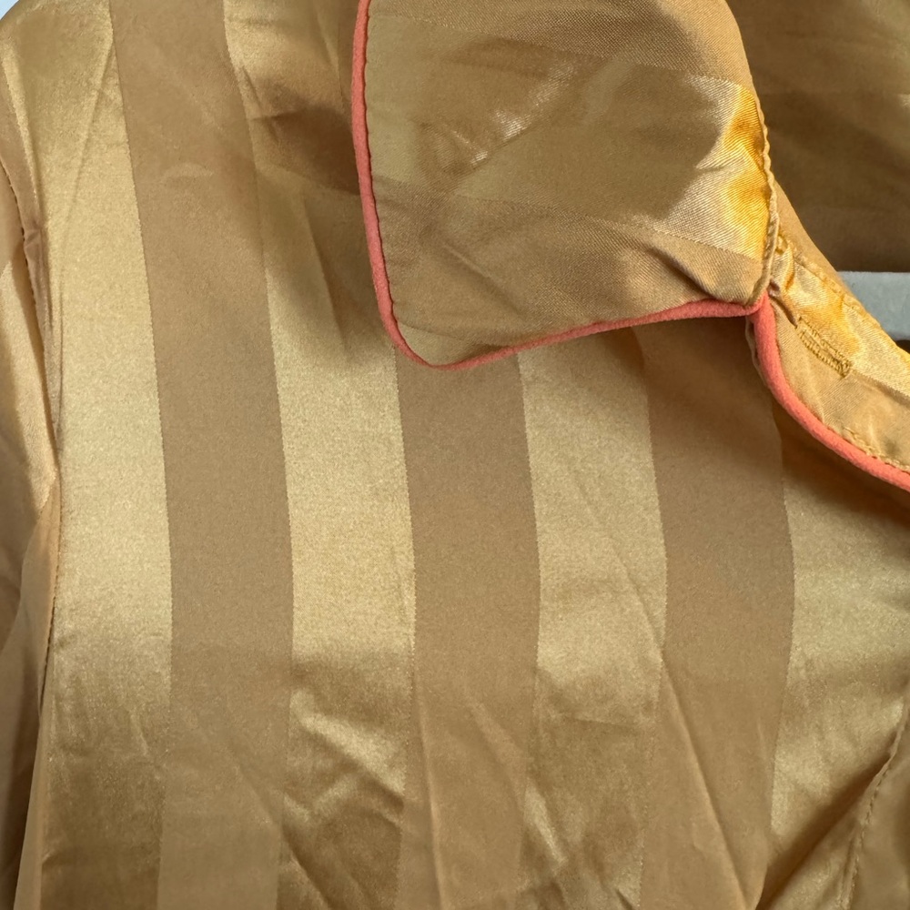 Gold Satin Stripe Women’s Sleep Set - Picture 2 of 6